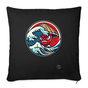 Kanagawa Madness Japan - Sofa pillowcase 17,3'' x 17,3'' (45 x 45 cm) - black - Front