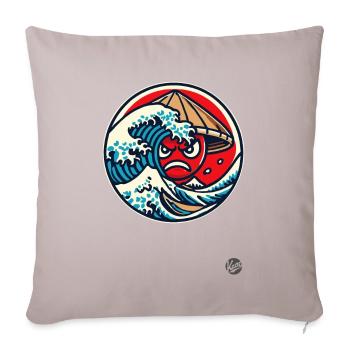 Kanagawa Madness Japan - Sofa pillowcase 17,3'' x 17,3'' (45 x 45 cm) - light taupe - Front