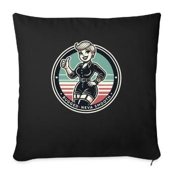 Fille Emo punk rugueuse et jamais lisse - Housse de coussin décorative 45 x 45 cm - noir - Devant