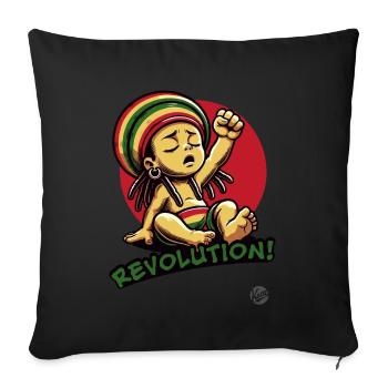 Reggae Baby for Rastafari Revolution - Sofa pillowcase 17,3'' x 17,3'' (45 x 45 cm) - black - Front