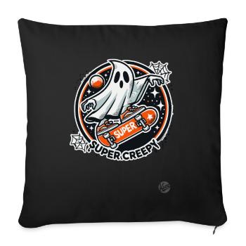 Scary ghost skateboarder on skateboard - Sofa pillowcase 17,3'' x 17,3'' (45 x 45 cm) - black - Front