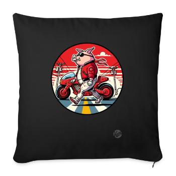 Pigira - Le héros original de la bande dessinée cyber-bande dessinée japonaise - Housse de coussin décorative 45 x 45 cm - noir - Devant