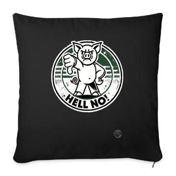 Pas question! Pouces vers le bas cochon - Housse de coussin décorative 45 x 45 cm - noir - Devant