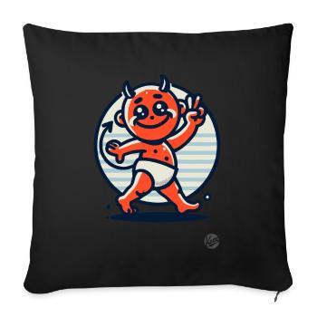 Vintage Retro Cartoon Style: Cute Little Devil - Sofa pillowcase 17,3'' x 17,3'' (45 x 45 cm) - black - Front