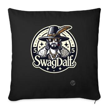 Swagdalf, the cool magician pimp of the 70s - Sofa pillowcase 17,3'' x 17,3'' (45 x 45 cm) - black - Front
