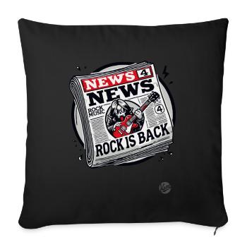 Fake newspaper: Rock music is back - Sofa pillowcase 17,3'' x 17,3'' (45 x 45 cm) - black - Front