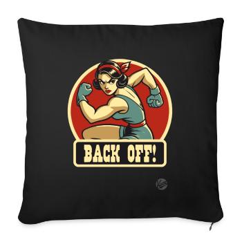 Femme rétro forte et femme au foyer : sortez ! - Housse de coussin décorative 45 x 45 cm - noir - Devant