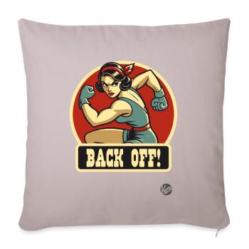 Femme rétro forte et femme au foyer : sortez ! - Housse de coussin décorative 45 x 45 cm - taupe clair - Devant