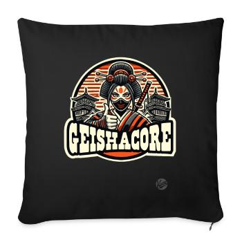 Japon Edo Ninja Samurai : Pouce en l’air Geisha - Housse de coussin décorative 45 x 45 cm - noir - Devant