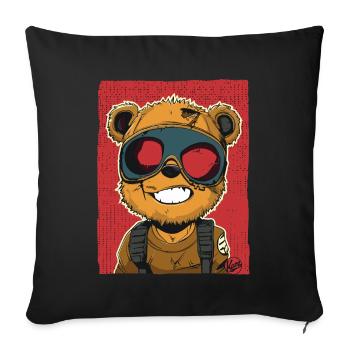 Cool Vivid Cyber Punk Toy Bear - Sofa pillowcase 17,3'' x 17,3'' (45 x 45 cm) - black - Front