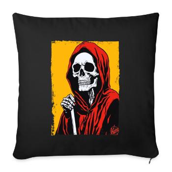 Calm and composed Grim Reaper design - Sofa pillowcase 17,3'' x 17,3'' (45 x 45 cm) - black - Front
