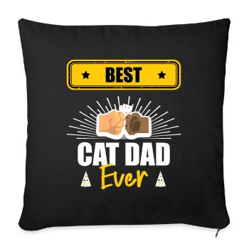 Best Cat Dad Ever - Gift for Cat Lover - Sofa pillowcase 17,3'' x 17,3'' (45 x 45 cm) - black - Front