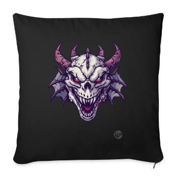 The horror of the skull dragon - Sofa pillowcase 17,3'' x 17,3'' (45 x 45 cm) - black - Front