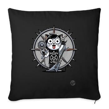 Chat de métal, on fait confiance au Death Metal - Housse de coussin décorative 45 x 45 cm - noir - Devant