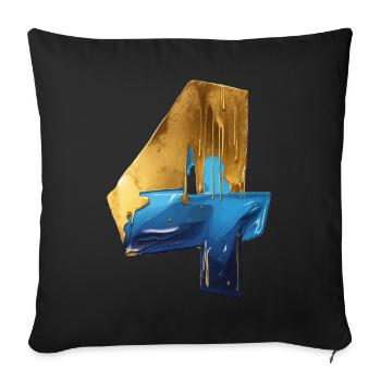 NR. 4 NUMMER 4 COOL 4. GEBURTSTAG - Sofakissenbezug 45 x 45 cm - Schwarz - Vorne
