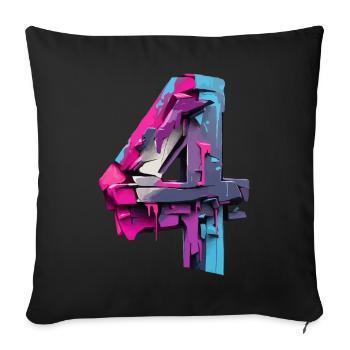 NUMÉRO 4 NO. 4 4 COOL 4E ANNIVERSAIRE - Housse de coussin décorative 45 x 45 cm - noir - Devant