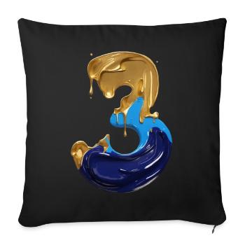 NO. 3 NUMBER 3 COOL 3RD BIRTHDAY - Sofa pillowcase 17,3'' x 17,3'' (45 x 45 cm) - black - Front