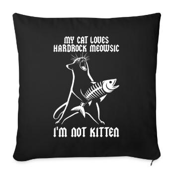 Cat Rock Music Humor Funny Gift Idea - Sofa pillowcase 17,3'' x 17,3'' (45 x 45 cm) - black - Front