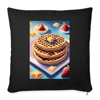 Gros tas de crêpes - Housse de coussin décorative 45 x 45 cm - noir - Devant