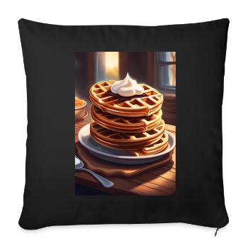 Tas de crêpes - Housse de coussin décorative 45 x 45 cm - noir - Devant