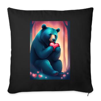 Maman ours - Housse de coussin décorative 45 x 45 cm - noir - Devant