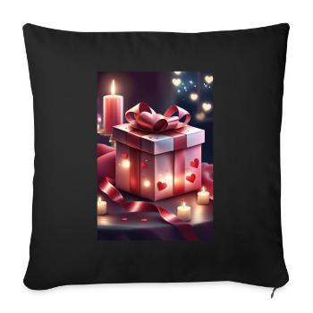 Beautiful present - Sofa pillowcase 17,3'' x 17,3'' (45 x 45 cm) - black - Front