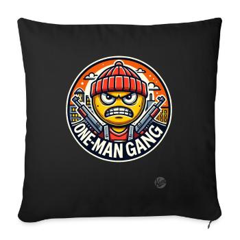 Lustige Parodie: Ein-Mann-Gang - Sofakissenbezug 45 x 45 cm - Schwarz - Vorne