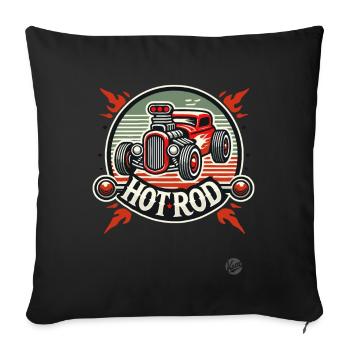 Flaming Hot Rod Muscle Car - Sofa pillowcase 17,3'' x 17,3'' (45 x 45 cm) - black - Front