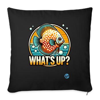 Aquarium discus fish: What's going on? - Sofa pillowcase 17,3'' x 17,3'' (45 x 45 cm) - black - Front