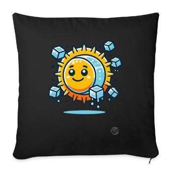 A cool and a happy sun - Sofa pillowcase 17,3'' x 17,3'' (45 x 45 cm) - black - Front