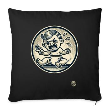 Retro cartoon spoiled little baby - Sofa pillowcase 17,3'' x 17,3'' (45 x 45 cm) - black - Front
