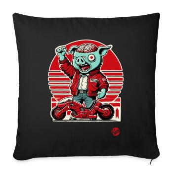 Kaneda Pigira Japanese Cyborg Pig Motorcycle - Sofa pillowcase 17,3'' x 17,3'' (45 x 45 cm) - black - Front