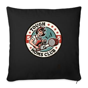 Club de bûcherons à la tronçonneuse pour femmes fortes - Housse de coussin décorative 45 x 45 cm - noir - Devant