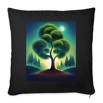 Plant trees and save the planet - Sofa pillowcase 17,3'' x 17,3'' (45 x 45 cm) - black - Front