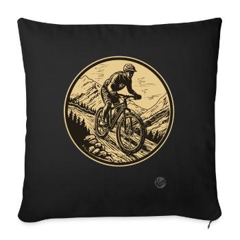 Mountain biking - Sofa pillowcase 17,3'' x 17,3'' (45 x 45 cm) - black - Front