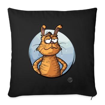 Lapin de dessin animé cool - Housse de coussin décorative 45 x 45 cm - noir - Devant