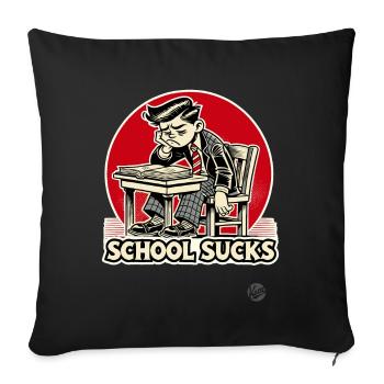 Schoolboy is bored - school is annoying - Sofa pillowcase 17,3'' x 17,3'' (45 x 45 cm) - black - Front