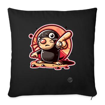 Drôle de taupe pointant avec le doigt - Housse de coussin décorative 45 x 45 cm - noir - Devant