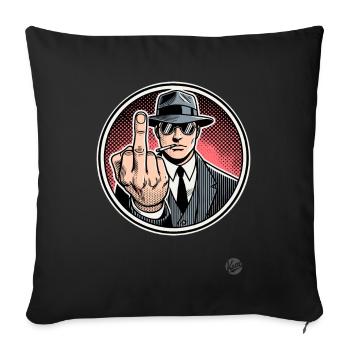 Cool, unfriendly greetings from the gentleman - Sofa pillowcase 17,3'' x 17,3'' (45 x 45 cm) - black - Front