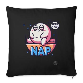 I need a nap, tired monster - Sofa pillowcase 17,3'' x 17,3'' (45 x 45 cm) - black - Front