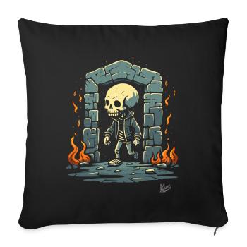 Skeleton Dungeon Showtime - Sofa pillowcase 17,3'' x 17,3'' (45 x 45 cm) - black - Front