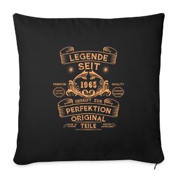 Legende seit 1965 – 60 Jahre Geburtstagsdesign - Sofakissenbezug 45 x 45 cm - Schwarz - Vorne