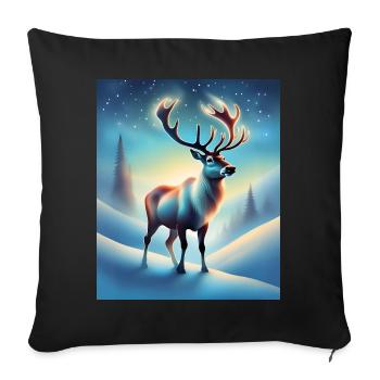 Magical winter night - Sofa pillowcase 17,3'' x 17,3'' (45 x 45 cm) - black - Front