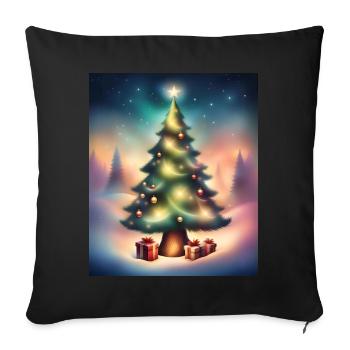 Christmas tree outside - Sofa pillowcase 17,3'' x 17,3'' (45 x 45 cm) - black - Front