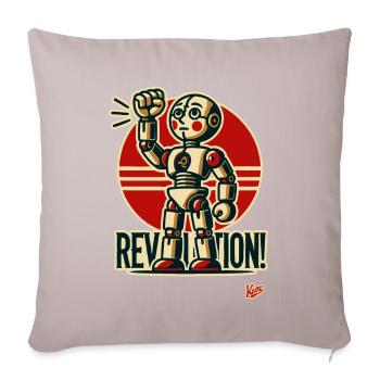 Retro robot revolution - Sofa pillowcase 17,3'' x 17,3'' (45 x 45 cm) - light taupe - Front