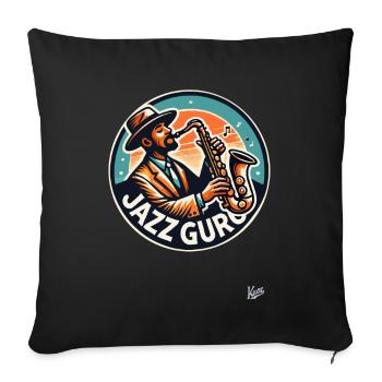 Saxophone player is the jazz guru - Sofa pillowcase 17,3'' x 17,3'' (45 x 45 cm) - black - Front