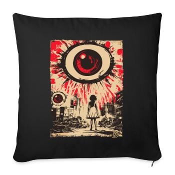 Apocalyptic Vision with Red Eye - Sofa pillowcase 17,3'' x 17,3'' (45 x 45 cm) - black - Front