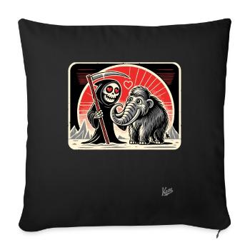 Faucheuse avec un amour pour les mammouths mignons - Housse de coussin décorative 45 x 45 cm - noir - Devant