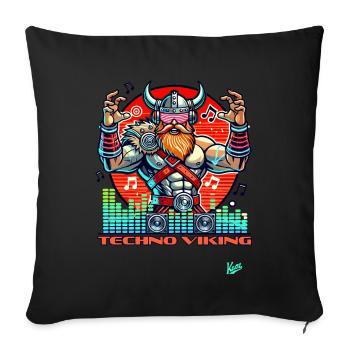 Techno-Musik Wikinger - Sofakissenbezug 45 x 45 cm - Schwarz - Vorne
