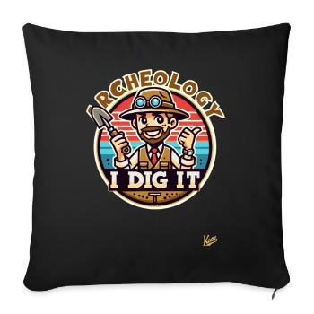 I Love It - Archaeology - Sofa pillowcase 17,3'' x 17,3'' (45 x 45 cm) - black - Front